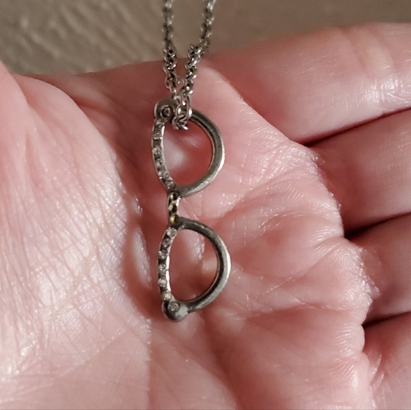 Tiny Glasses Pendant Necklace - Picture 2 of 4